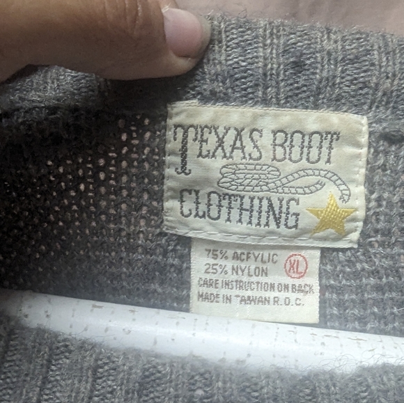 Texas Boot Clothing XL grey/brown sweater - Picture 1 of 2